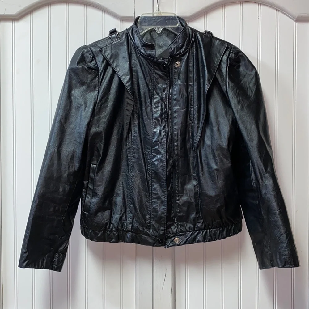 80s Thriller Goth New Wave Post Punk Black Leather Jacket M Witch The Cure I…